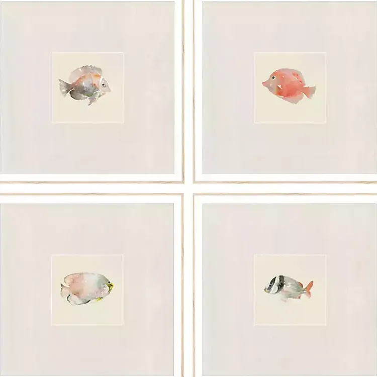 Kirklands Home Coastal Medley Framed Art Prints, Set of 4 Gray Clearance