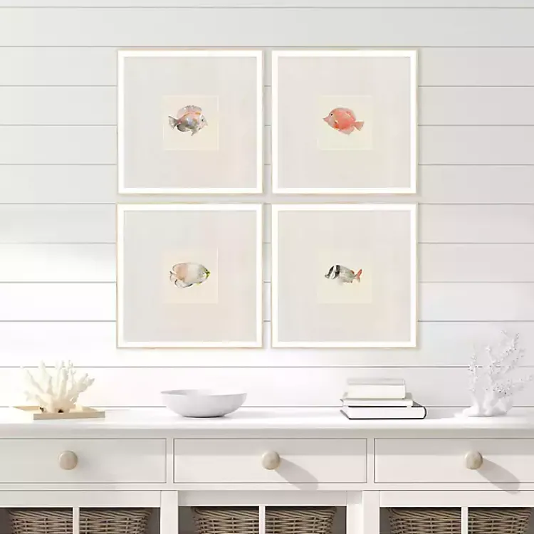 Kirklands Home Coastal Medley Framed Art Prints, Set of 4 Gray Clearance
