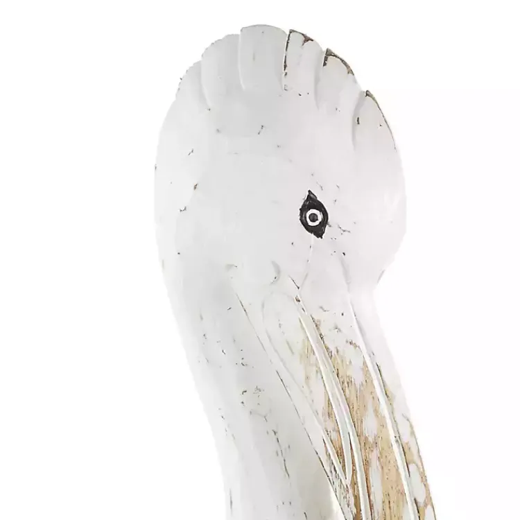Statues & Figurines>Kirklands Home Coastal Pelican Wood Statue White
