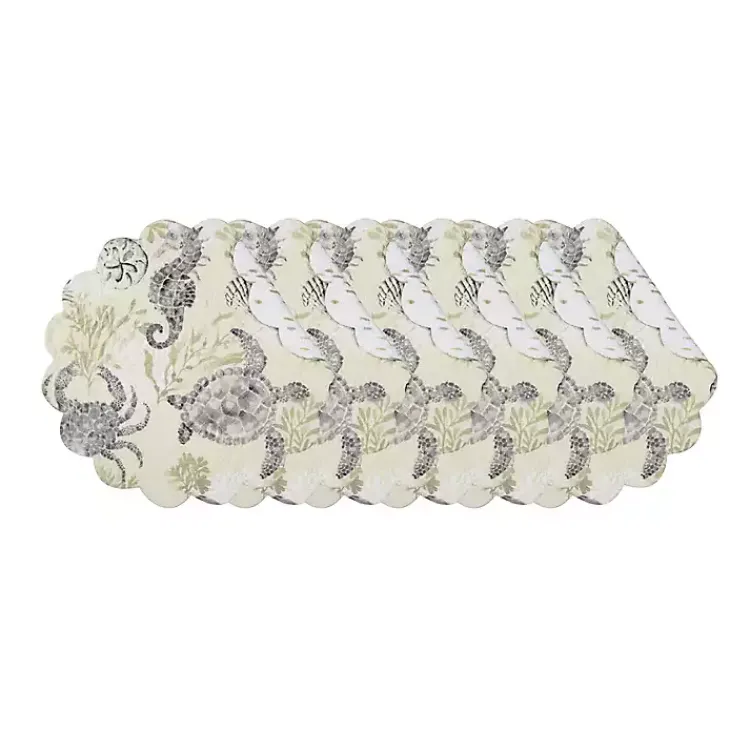 Kirklands Home Coastal Quilted Round Placemats, Set of 6