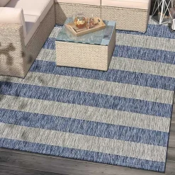 Kirklands Home Coastal Stripes Indoor/Outdoor Area Rug, 5x7