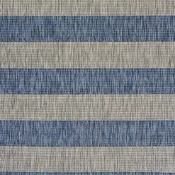 Kirklands Home Coastal Stripes Outdoor Area Rug, 7x9 New