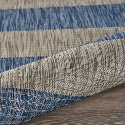 Kirklands Home Coastal Stripes Outdoor Area Rug, 7x9 New