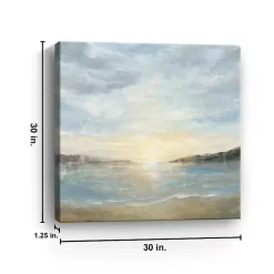Kirklands Home Coastal Sunset Canvas Art Print, 30x30 in. Blue New