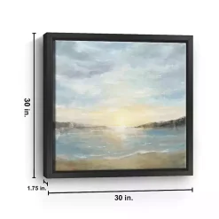 Kirklands Home Coastal Sunset Framed Canvas Art Print, 30x30 in. Blue Clearance