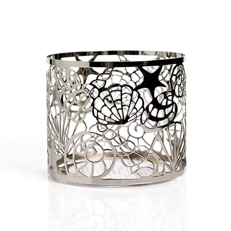 Candle Holders>Kirklands Home Coastal 3-Wick Jar Candle Holder Silver