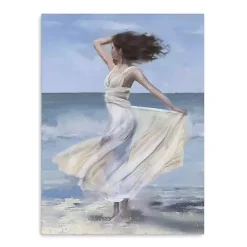 Kirklands Home Coastal Woman in Dress Canvas Art Print, 30x40 in. New