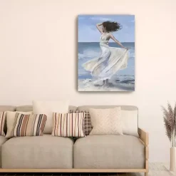 Kirklands Home Coastal Woman in Dress Canvas Art Print, 30x40 in. New