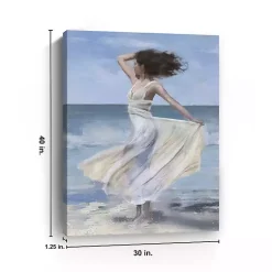 Kirklands Home Coastal Woman in Dress Canvas Art Print, 30x40 in. New