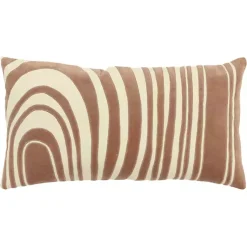 Pillows>Kirklands Home Cocoa and Natural Wave Lumbar Pillow