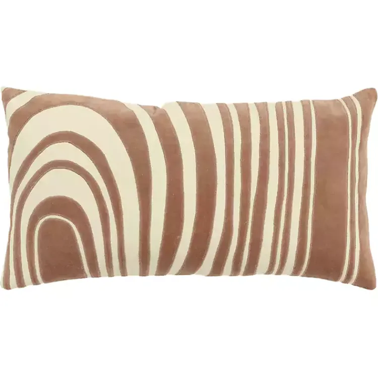 Pillows>Kirklands Home Cocoa and Natural Wave Lumbar Pillow