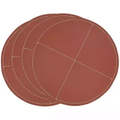 Kirklands Home Cognac Faux Leather Placemats, Set of 4 Brown Hot