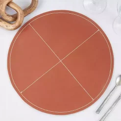 Kirklands Home Cognac Faux Leather Placemats, Set of 4 Brown Hot