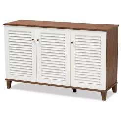 Kirklands Home Collier Two-Tone 3-Door Shoe Storage Cabinet New