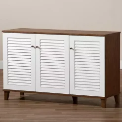 Kirklands Home Collier Two-Tone 3-Door Shoe Storage Cabinet New