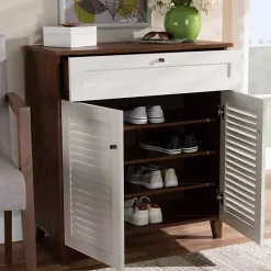 Kirklands Home Collier Two-Tone Drawer Shoe Storage Cabinet Sale