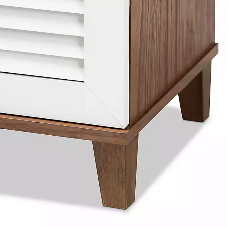 Kirklands Home Collier Two-Tone Slatted Shoe Storage Cabinet Outlet