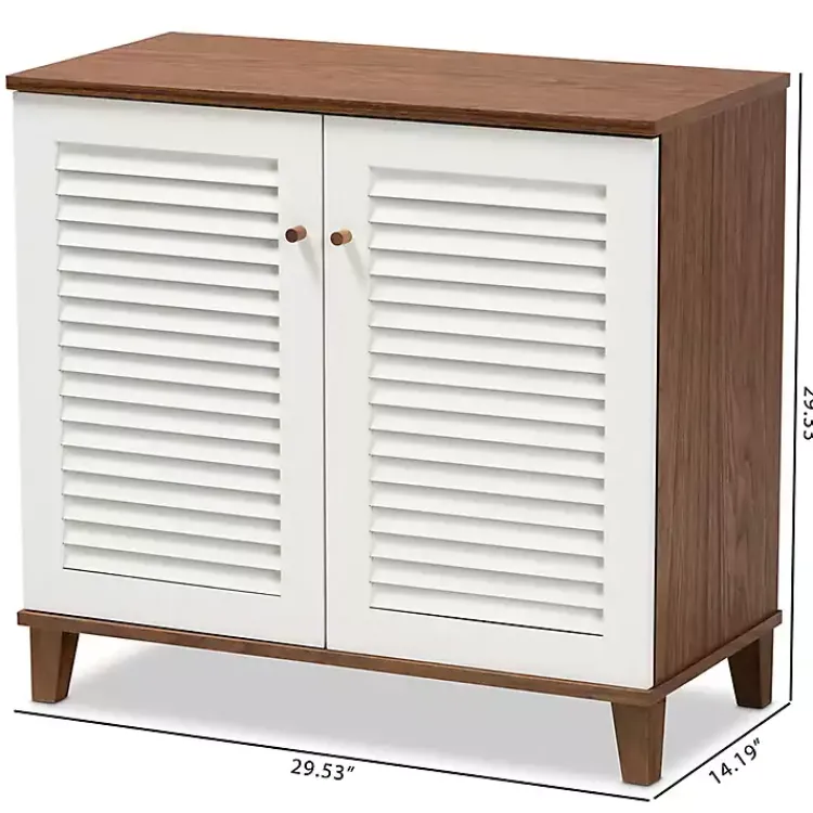 Kirklands Home Collier Two-Tone Slatted Shoe Storage Cabinet Outlet