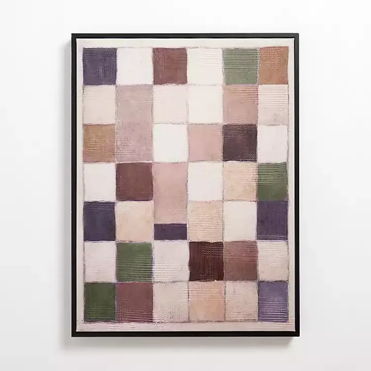 Kirklands Home Color Block Squares Framed Canvas Art Print Multi Discount