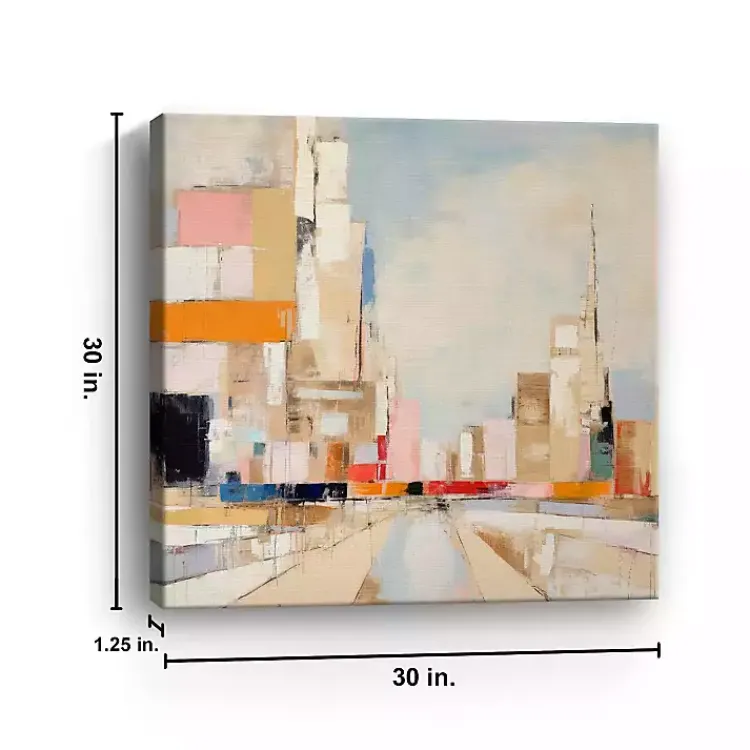 Kirklands Home Colorblock Skyline Canvas Art Print Multi New