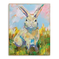 Easter Decorations>Kirklands Home Colorful Bunny Easter Canvas Art Print