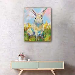 Easter Decorations>Kirklands Home Colorful Bunny Easter Canvas Art Print