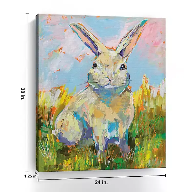 Easter Decorations>Kirklands Home Colorful Bunny Easter Canvas Art Print