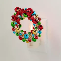 Christmas Decorations>Kirklands Home Colorful Christmas Wreath Nightlight Green