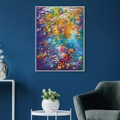 Kirklands Home Colorful Dance of Leaves Framed Canvas Art Print Best