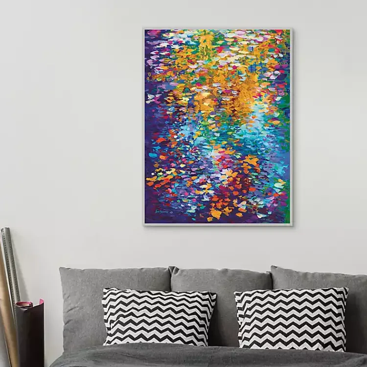 Kirklands Home Colorful Dance of Leaves Framed Canvas Art Print Best