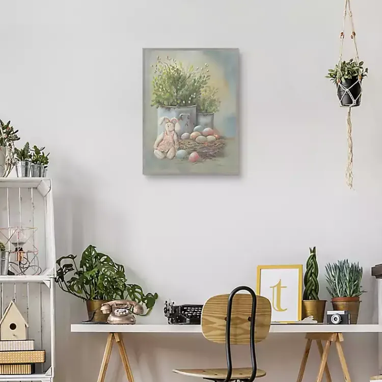 Easter Decorations>Kirklands Home Colorful Eggs Rustic Easter Canvas Wall Art