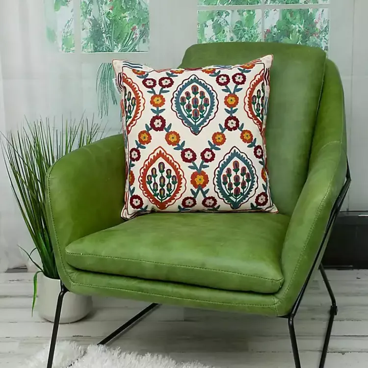 Pillows>Kirklands Home Colorful Embroidered Florina Pillow Multi