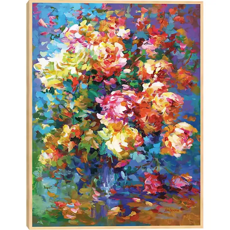 Kirklands Home Colorful Flowers in Vase Framed Canvas Art Print Multi Outlet