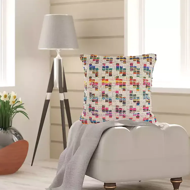 Pillows>Kirklands Home Colorful Geometric Handwoven Throw Pillow Multi