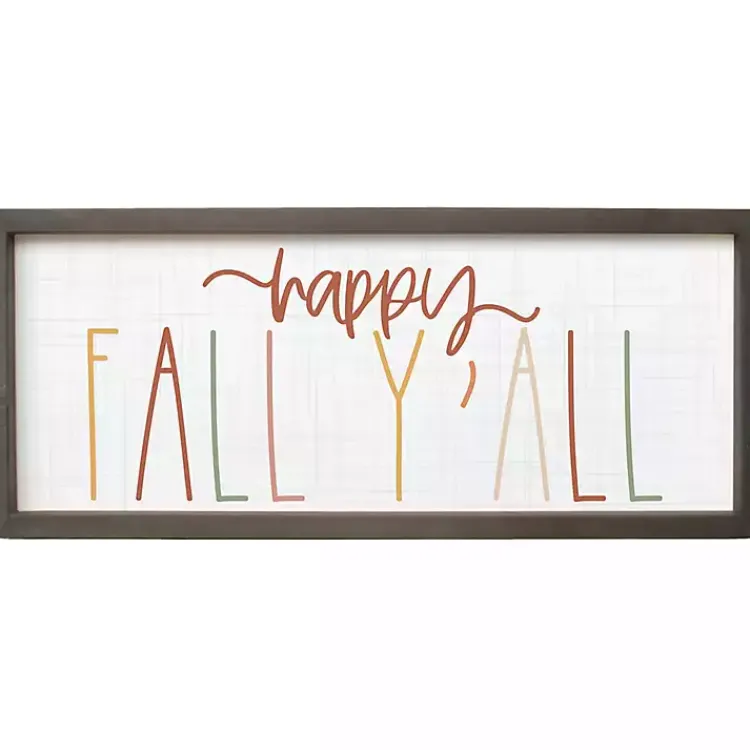 Fall>Kirklands Home Colorful Happy Fall Yall Framed Plaque