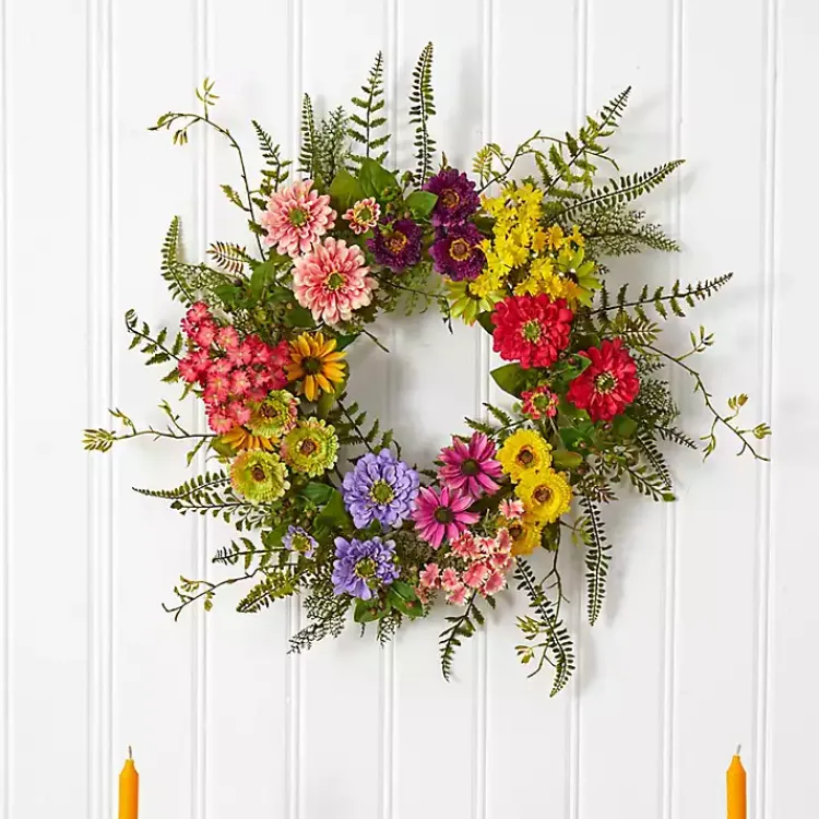 Wreaths>Kirklands Home Colorful Mixed Floral Wreath Multi
