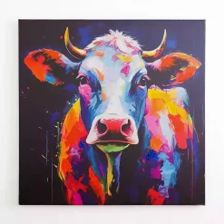 Kirklands Home Colorful Moo Canvas Art Print Multi Best