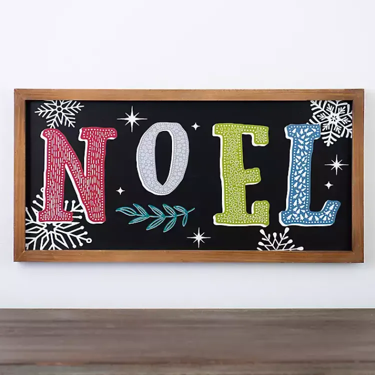Christmas Art & Wall Decor>Kirklands Home Colorful Noel Wall Plaque Multi