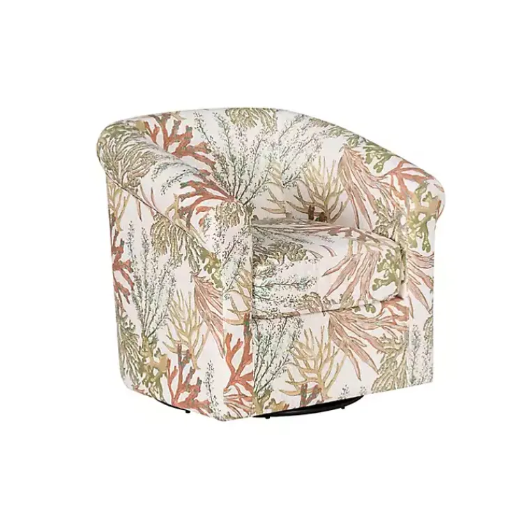 Kirklands Home Colorful Ocean Bonnie Swivel Accent Chair Green