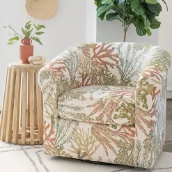Kirklands Home Colorful Ocean Bonnie Swivel Accent Chair Green