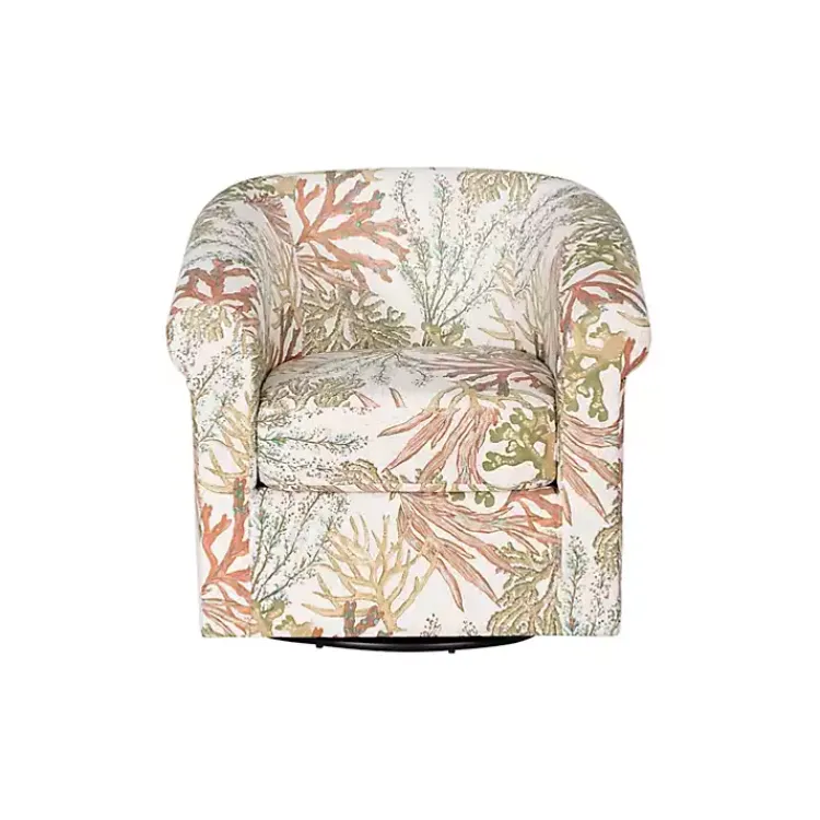 Kirklands Home Colorful Ocean Bonnie Swivel Accent Chair Green