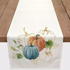 Kirklands Home Colorful Pumpkins Harvest Table Runner