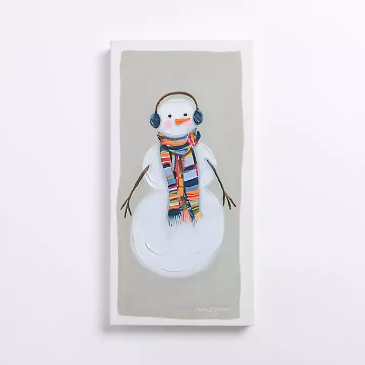Christmas Art & Wall Decor>Kirklands Home Colorful Snowman Canvas Art Print