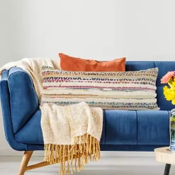 Pillows>Kirklands Home Colorful Stripes Textured Handwoven Lumbar Pillow Multi