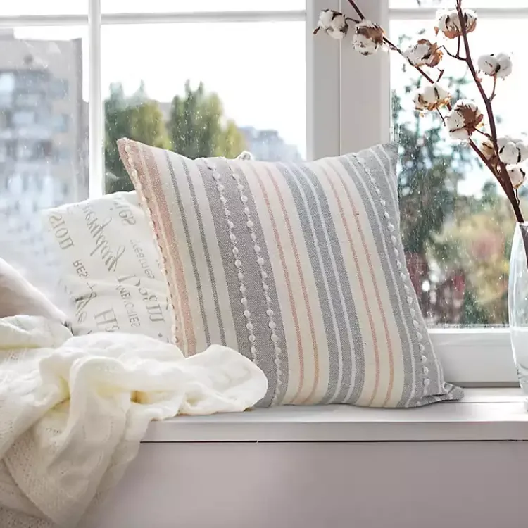 Pillows>Kirklands Home Colorful Textured Striped Accent Pillow