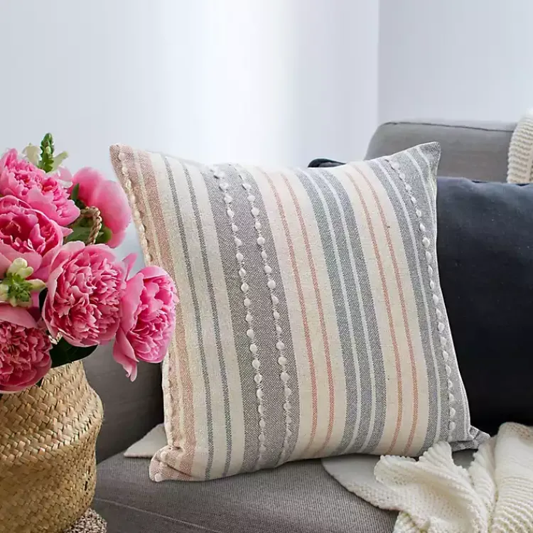 Pillows>Kirklands Home Colorful Textured Striped Accent Pillow