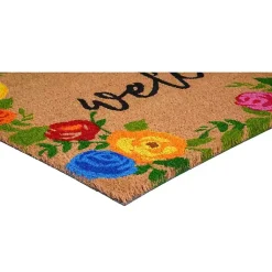 Kirklands Home Colorful Welcome Roses Doormat Multi Sale
