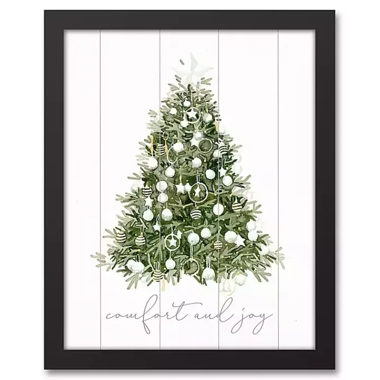 Christmas Art & Wall Decor>Kirklands Home Comfort and Joy Tree Framed Canvas Art Print