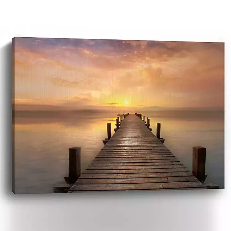 Kirklands Home Comfort Bay Sunset Canvas Art Print, 48x36 in. New