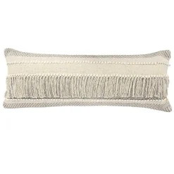Pillows>Kirklands Home Comfort Beige Knots & Fringe Lumbar Pillow